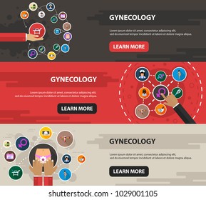 Gynecology flat icon concept. Vector illustration. Element template for design.