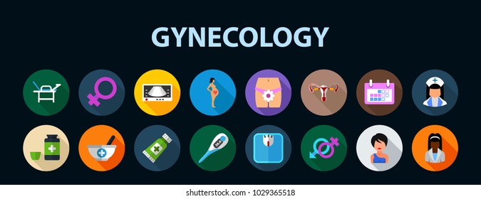 Gynecology flat icon concept. Vector illustration. Element template for design.