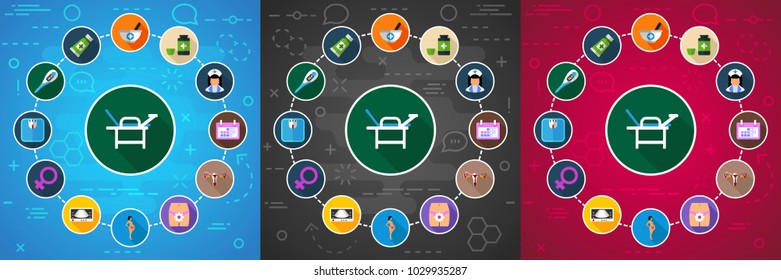 Gynecology flat icon concept. Vector illustration. Element template for design.