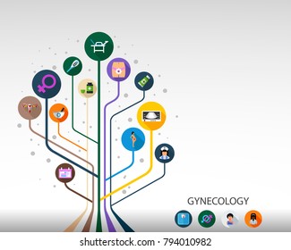 Gynecology flat icon concept. Vector illustration. Element template for design.