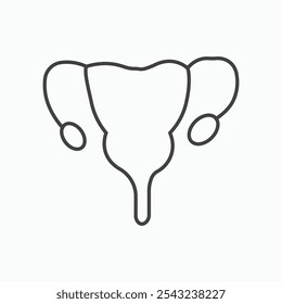 Ícone de ginecologia em preto contornado e sólido.