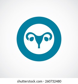 gynecology icon bold blue circle border, white background  