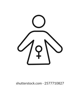 Gynecology icon Flat simple outline