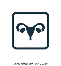 gynecology icon Rounded squares button, on white background 