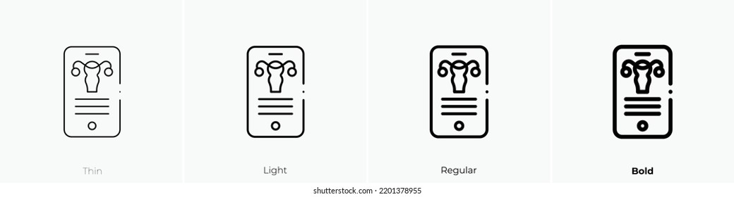 icono de ginecología. Diseño delgado, ligero y audaz aislado en un fondo blanco