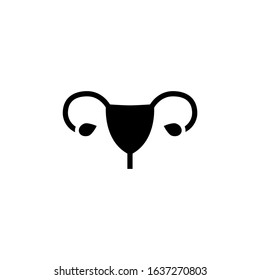 Gynecology icon vector in black flat design icon, isolated on white background