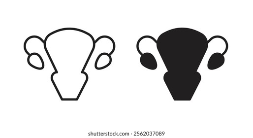 Gynecology icons in flat and line style set.