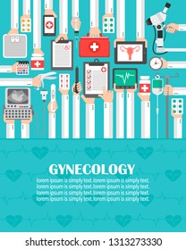 Gynecology medical flat design.lorem ipsum is simply text.Vector illustration 