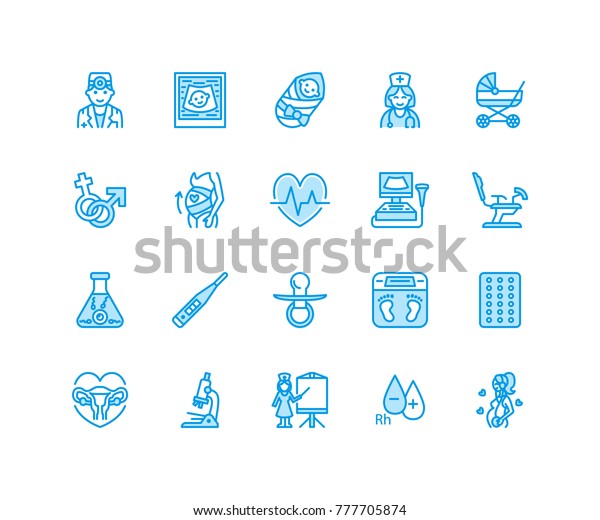 Gynecology Obstetrics Vector Flat Line Icons Stock Vector Royalty Free 777705874 Shutterstock 8869