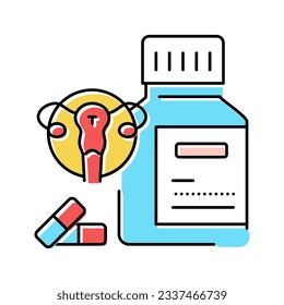 gynecology pills color icon vector. gynecology pills sign. isolated symbol illustration