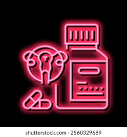 gynecology pills neon light sign vector. gynecology pills sign. isolated symbol illustration