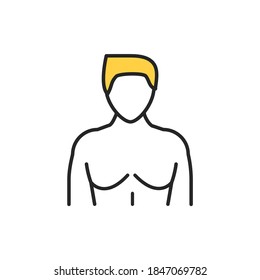 Gynecomastia color line icon. Pictogram for web page, mobile app, promo.