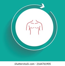 Gynecomastia surgery icon vector design