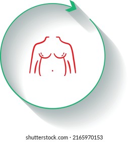 Gynecomasty plastic surgery recovery icon vector design