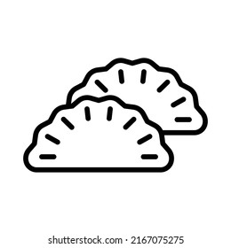 Gyoza Icon. Line Art Style Design Isolated On White Background