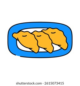 gyoza japanese food line icon vector. gyoza japanese food sign. isolated symbol illustration