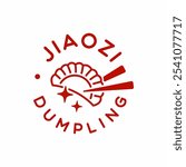 Gyoza Jiaozi Chinese Dumpling Food and Chopsticks Logo Design