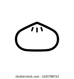 Gyoza, jiaozi dumpling icon vector illustration.