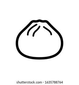 Gyoza, jiaozi dumpling icon vector illustration.
