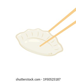 Vector Gyoza. Vector Gyoza y Chopsticks. Gyoza es comida china.