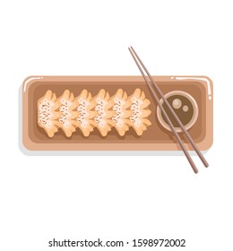 Gyoza Vector, Japanese food simple design