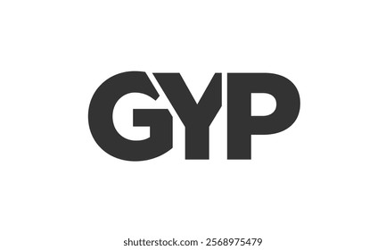 GYP logo design template with strong and modern bold text. Initial based vector logotype featuring simple and minimal typography. Trendy company identity ideal for businesses brand presence.