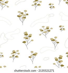 Die Gypsophila-Blumen zeichnen sich durch ein nahtloses Muster aus. Vektorgrafik kann für Stoffe, Textilien, Web, Einladung, Karte, Umhüllungspapier verwendet werden.