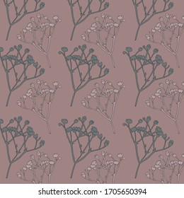 Gypsophila sin fisuras, hermoso y elegante patrón. Papel tapiz, envoltura, papel, impresión, textura, fondo, textil, tela.