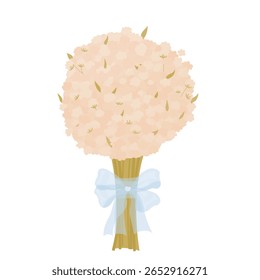 Gypsophila. Buquê de casamento. Uma flor delicada. Ilustração de estoque de vetor. Isolado em um fundo branco.