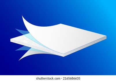 Gypsum board corner close up. Texture construction material synthetic fiber. Vector 3D. Can fabric ads, industrial.