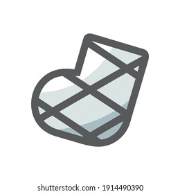 Gypsum Broken Bein Vektor Symbol Cartoon Illustration.