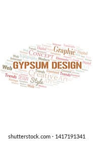 Gypsum Design word cloud. Wordcloud made with text only.