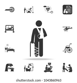 gypsum on the arm and leg illustration icon. Detailed set of medicine element Illustration. Premium quality graphic design. One of the collection icons for websites, web design on white background