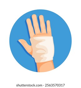 Gypsum plaster bandaged arm vector illustration