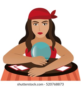 Gypsy with crystal ball