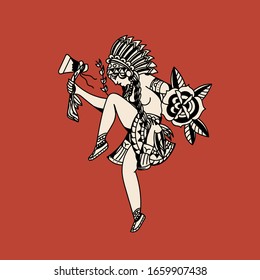 Gypsy Girl Tattoo Stock Illustrations, Images & Vectors