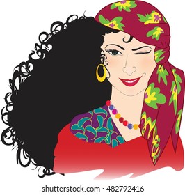 Gypsy Girl Winking