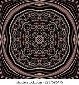 Gypsy kaleidoscope magic vector seamless ornament. Creative scrapbook sample, decoupage napkin print. Vintage chakra motif. Silk symmetrical design ethnic pattern. Hipster african ornament.