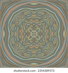 Gypsy kaleidoscope magic vector seamless ornament. Exotic patchwork sample or decoupage napkin print. Colorful chakra motif. Silk symmetrical endless ethnic pattern. Mystical abstract background.