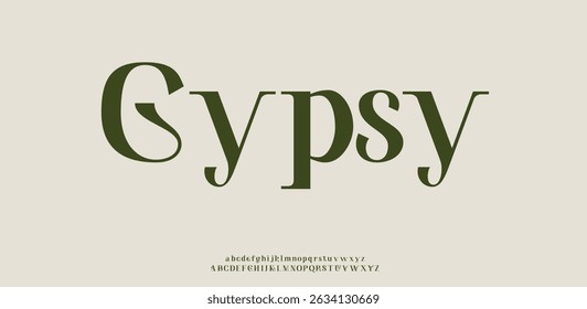 Gypsy minimal luxury font alphabet logo. Vector illustration 
