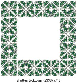 Gypsy ornamental frame. Vector square frame.
