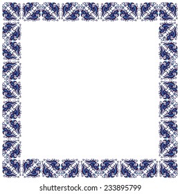 Gypsy ornamental frame. Vector square frame.