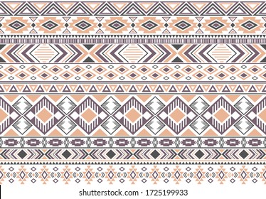 Gypsy pattern tribal ethnic motifs geometric seamless background. Bohemian gypsy geometric shapes sprites tribal motifs clothing fabric textile print traditional design with triangles