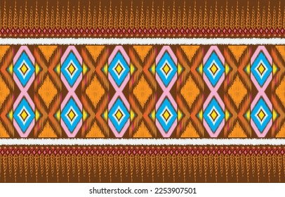 Gypsy pattern tribal ethnic motifs geometric seamless background. Doodle gypsy geometric shapes sprites tribal motifs clothing fabric textile print traditional design with triangles