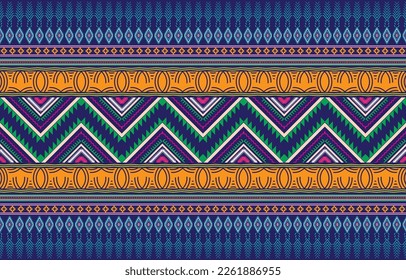 Gypsy pattern tribal ethnic motifs geometric seamless background. Doodle gypsy geometric shapes sprites tribal motifs clothing fabric textile print traditional design with triangles