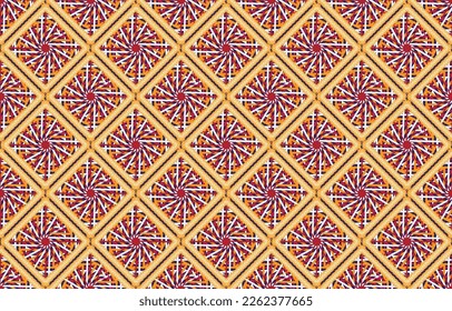 Gypsy pattern tribal ethnic motifs geometric vector background. Doodle gypsy geometric shapes sprites tribal motifs clothing fabric textile print traditional design with triangles
