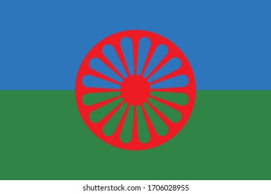 Gypsy romani flag people culture vector