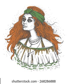 Gypsy witch illustration