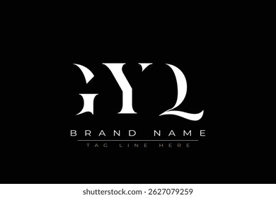 GYQ abstrato letra logotipo design. Este logotipo é desenhado por três letras abstratas.