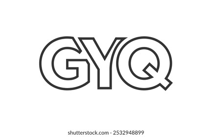 GYQ Logo Design-Vorlage mit starkem und modernem fett Text. Ursprünglicher Vektor-Logotyp mit einfacher und minimaler Typografie. Trendy Unternehmensidentität ideal für Unternehmen Markenpräsenz.